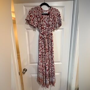 Knox Rose Red and White Floral Maxi Dress